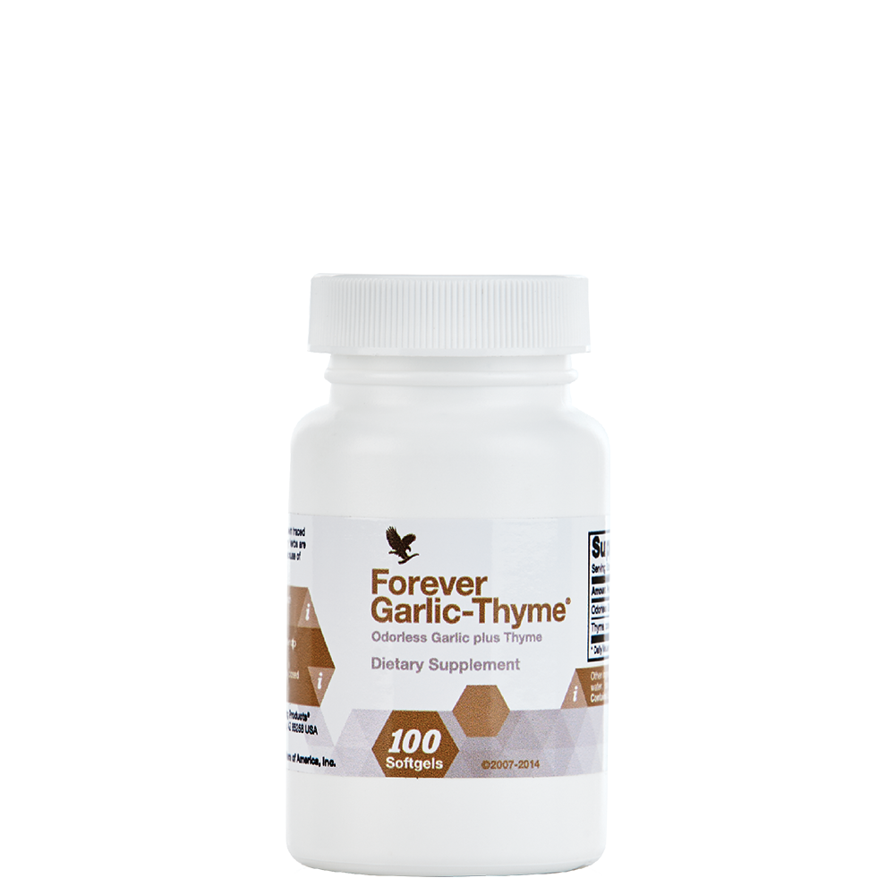 Forever Garlic Thyme supplement bottle